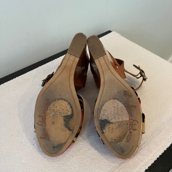 Women's "Sam Edelman" Leather/Hair Calf Wedges, Size 8.5 - Picture 4 of 4